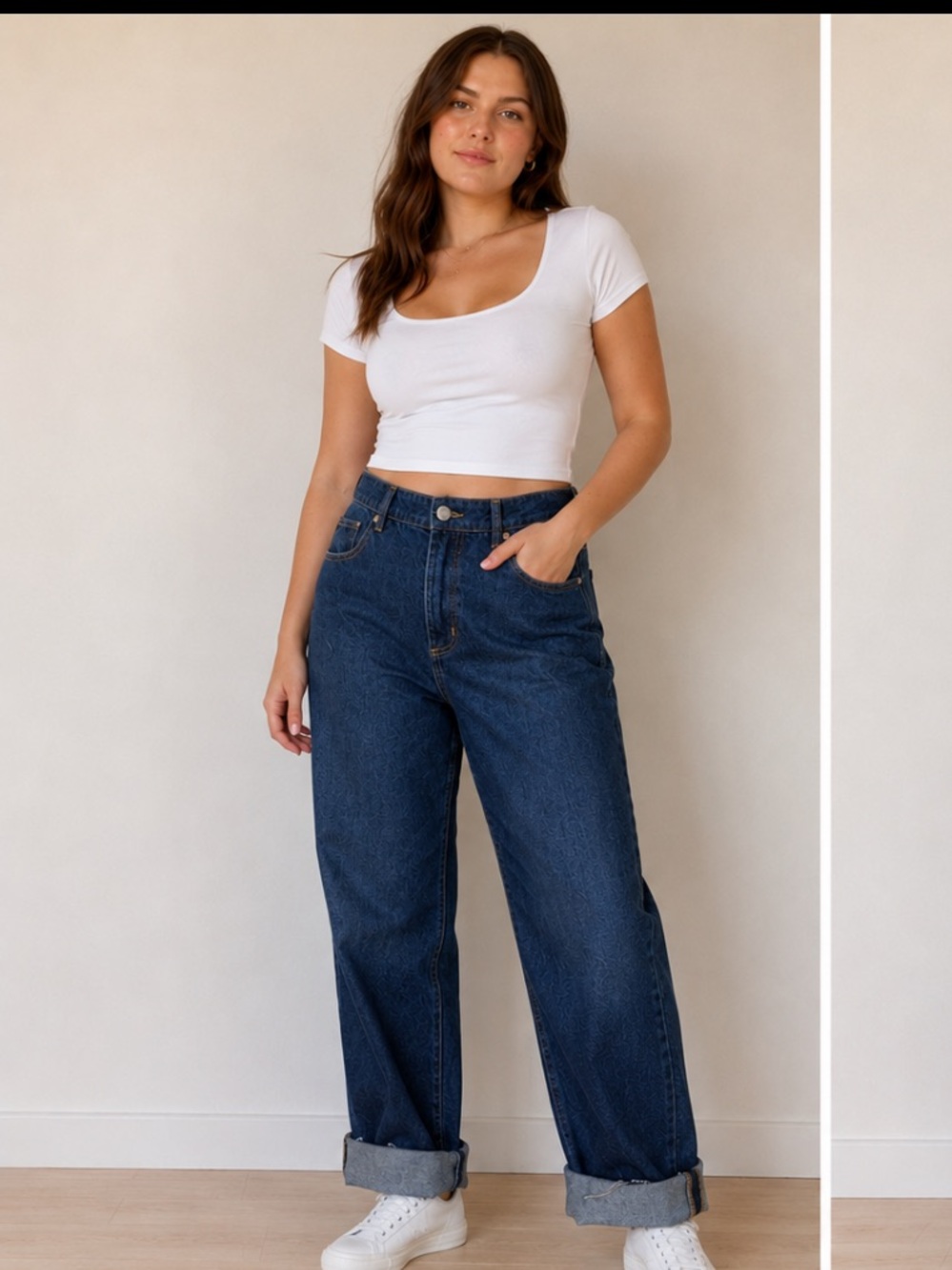 91 COTTON ON baggy boyfriend jeans women’s size 4, dark wash cuffed denim.
